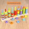 Certified Safe Children's Wooden Rainbow Ring Toss & Logic Training Toy