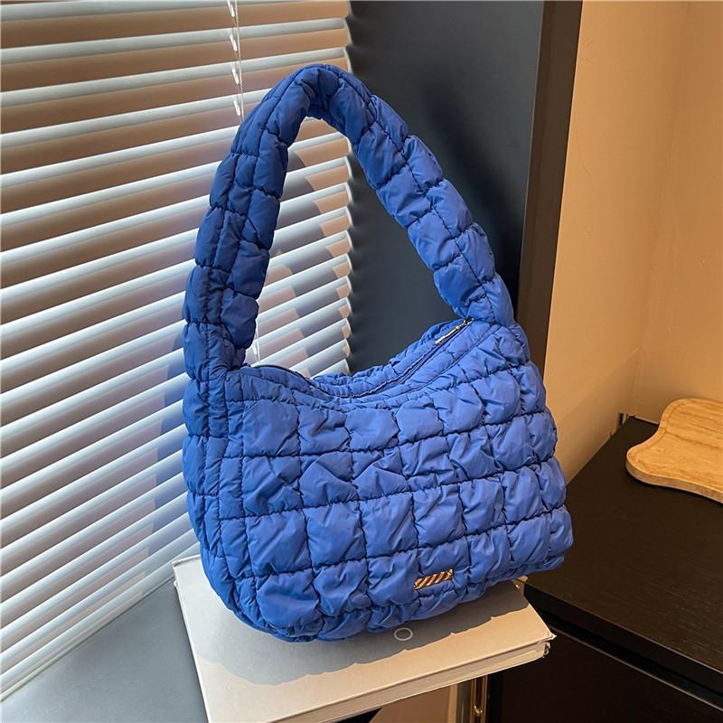 New pleated cloud bag versatile fashion single shoulder portable dumpling bag large capacity down cotton underarm women's bag