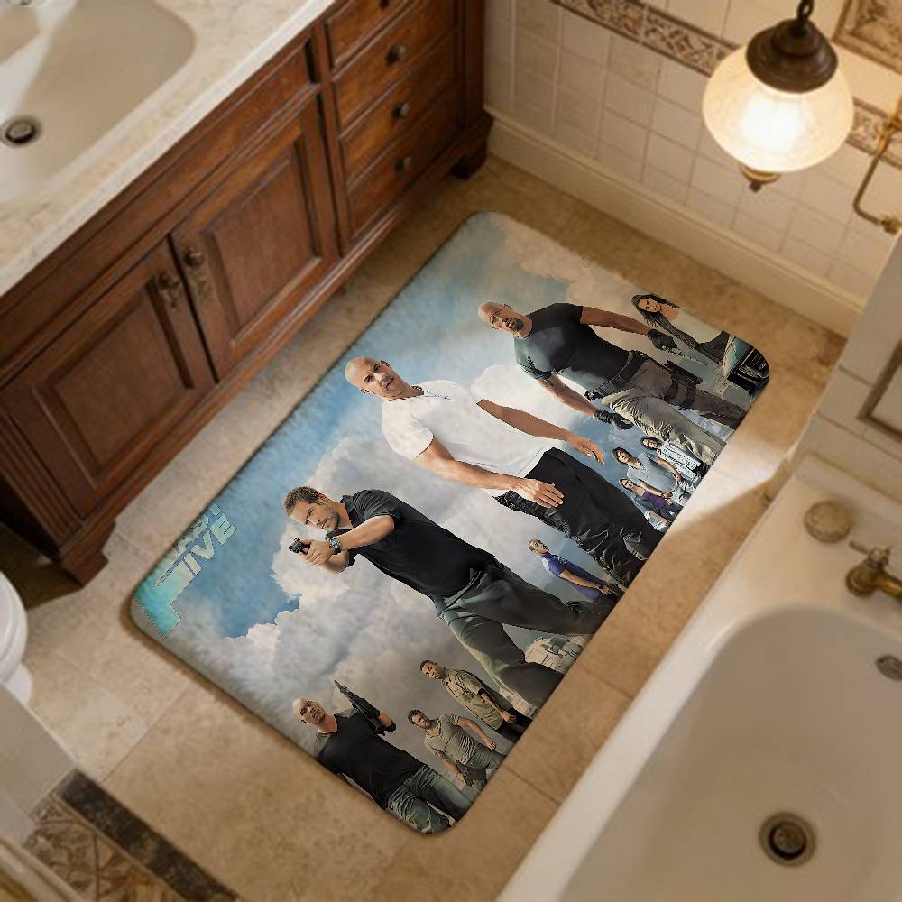 

Action Movie Series Fast F-Furious Door Mat Washable Non-Slip Living Room Sofa Chairs Area Mat Kitchen Doormat Area Rug 40x60cm