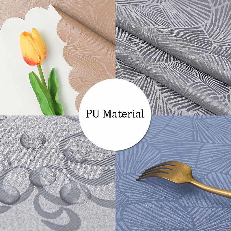European Style PU Thickened Waterproof Coffee Table Cloth Oil-proof Washless Round Tablecloth Table Decor