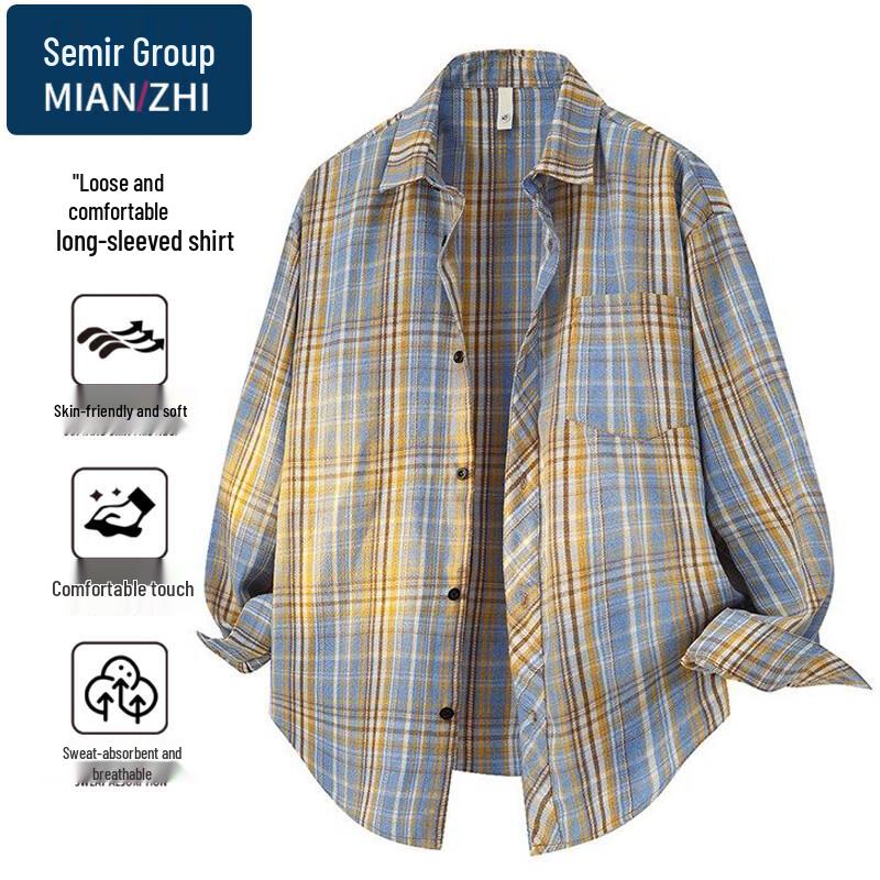 

Men s Plaid Long Sleeve Casual Shirt L