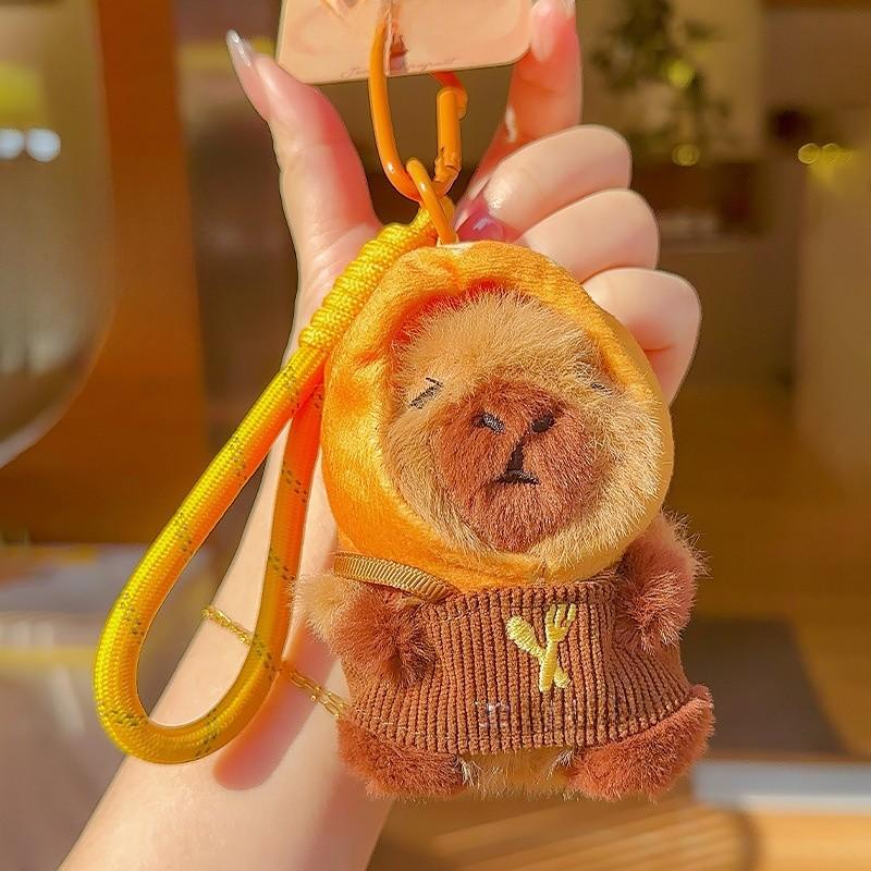 Bread Hat Toast Capybara Plush Keychain With Cartoon Pendant Bag Decoration Gift