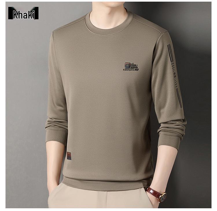 Men's Fleece-Lined Long-Sleeve Sweatshirt - Winter Casual Round Neck Top
