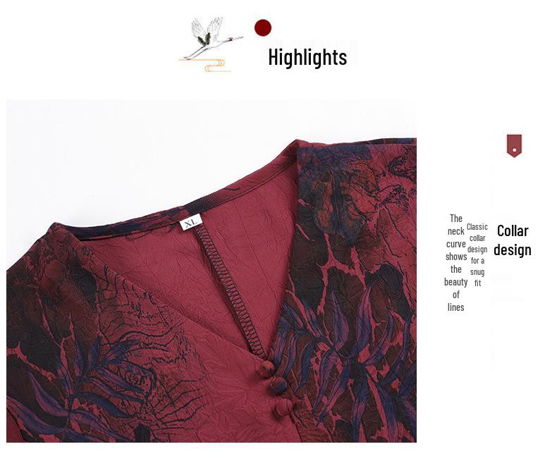 Plus Size Summer Slimming Two-Piece Set for Middle-Aged and Elderly Women