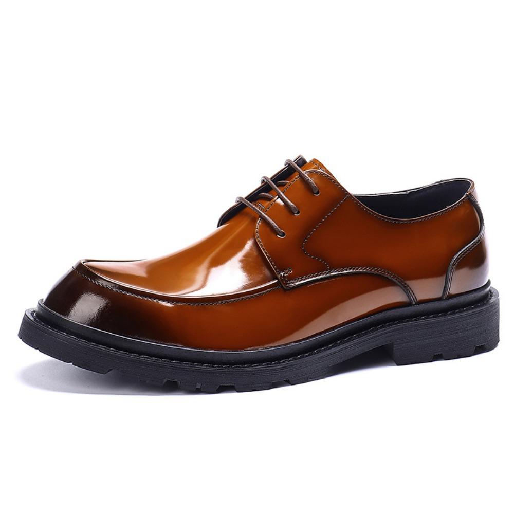 Leather shoes men's business casual shoes British men's shoes bright leather dress shoes
