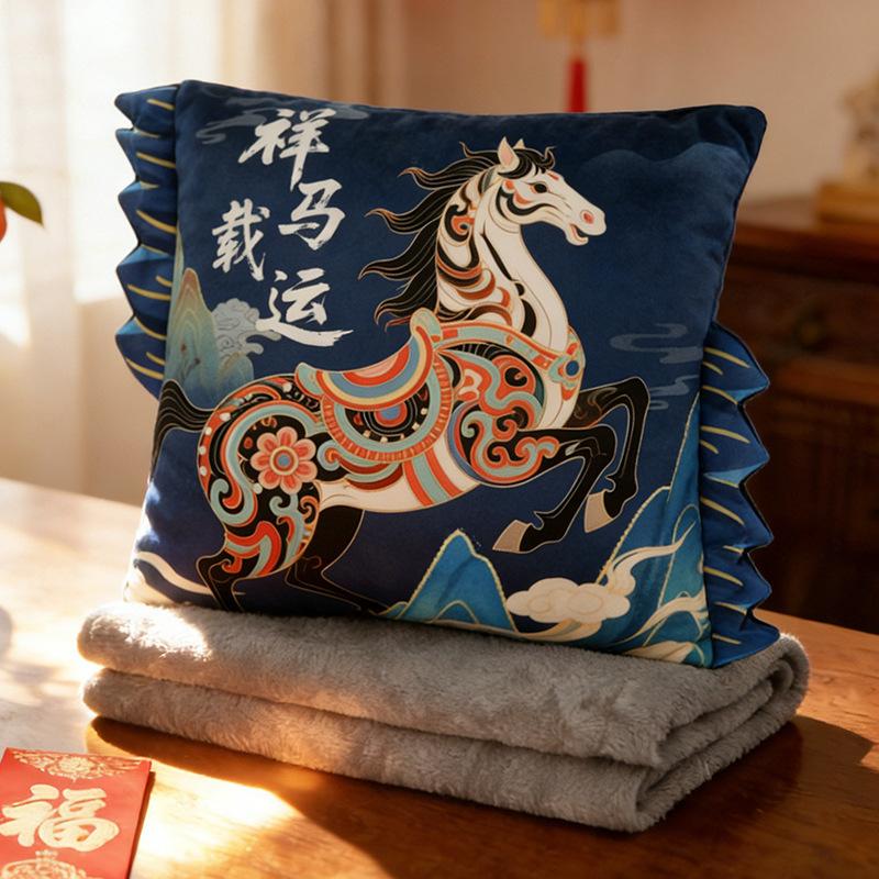 Cartoon Portable Pillow Quilt 2-in-1 Pillow Blanket Office Nap Pillow Car Folding Dopamine Pillow