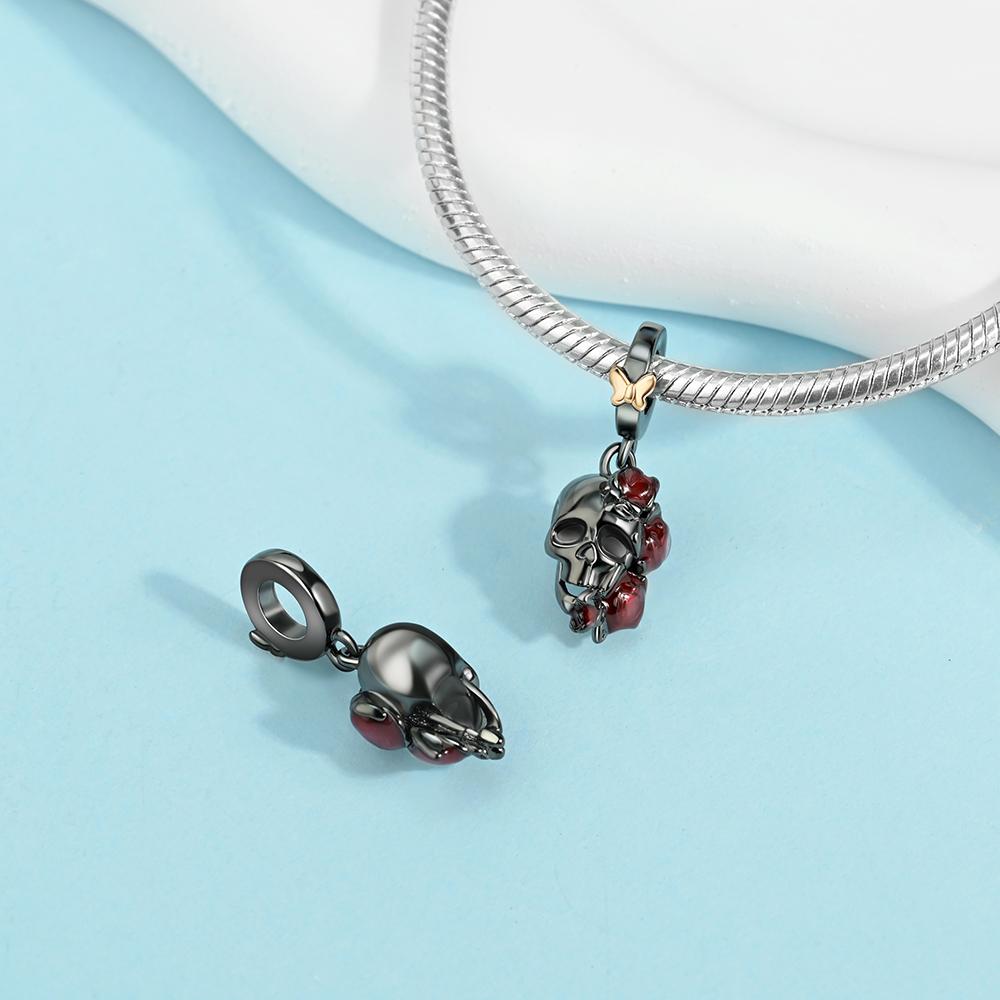 Black Gothic Style Halloween Cat Dangle Charms Fit Copper Original Bracelet For Jewelry Making Charms For Bracelets