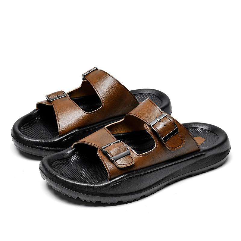 Fashion New Summer Mens Slippers Non-slip Soft Sole Half Drag Outdoor Male Sandals Fashionable Man Beach Shoes Casual Lightweight Slides
