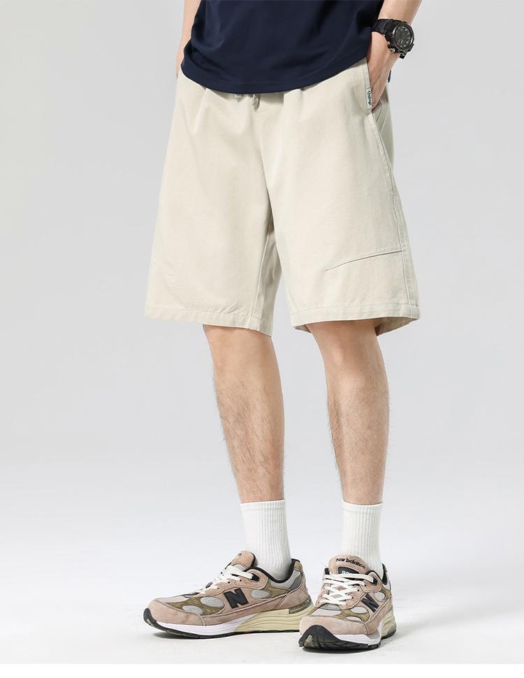 Lyocell Tencel Thin Edition: Retro Textured Work Pants Straight Leg Men's Casual Shorts
