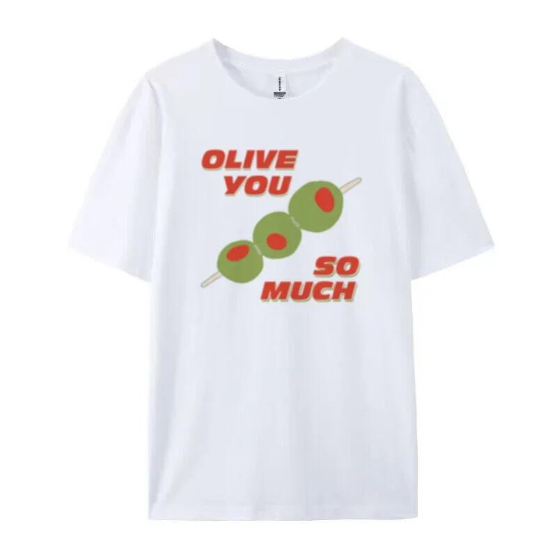 

Olive You Graphic Tees Aesthetic Foodie TShirt Cute Martini Shirt Egirl Loose Fashion Tops Women Funny Olive Lover T Shirt Y2k S
