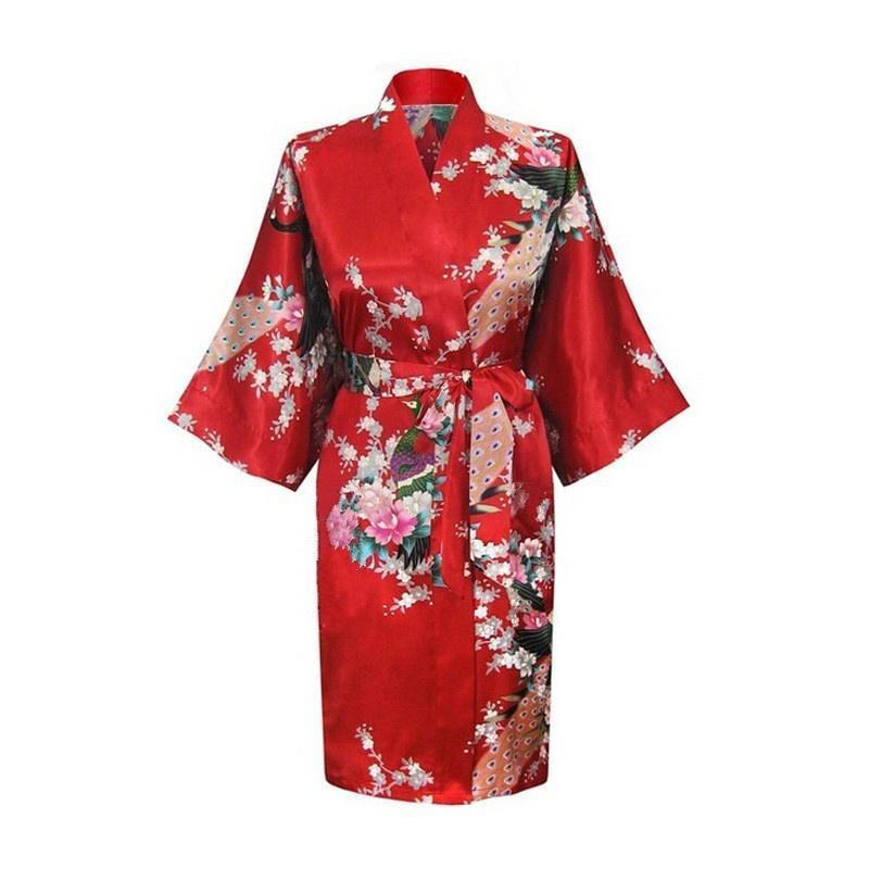 Bride Long Women Kimono Robe Satin Silk Night Dressing Gown