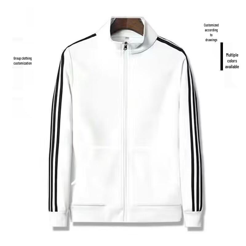 Męska casualowa kurtka sportowa z kołnierzem stojącym i trzema paskami