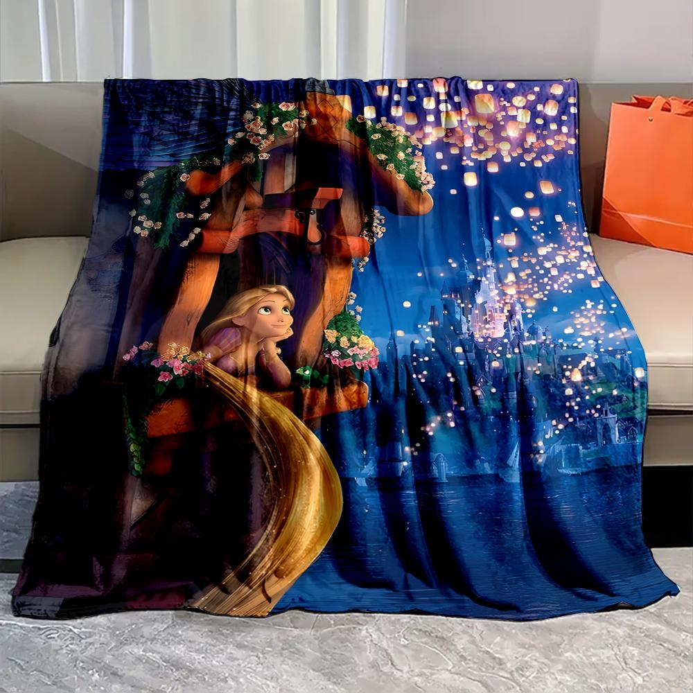 6 Sizes Beautiful Princess R-Rapunzel Print Blanket Bedroom Living Room Sofa Study Children's Room Decor Blanket Holiday Gifts