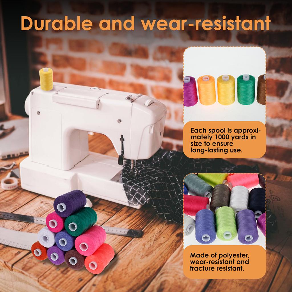 1000 Yards Sewing Machine Thread for Sewing 42Colors/set Sewing Thread Enduring Polyester Thread Sturdy Sewing Machine