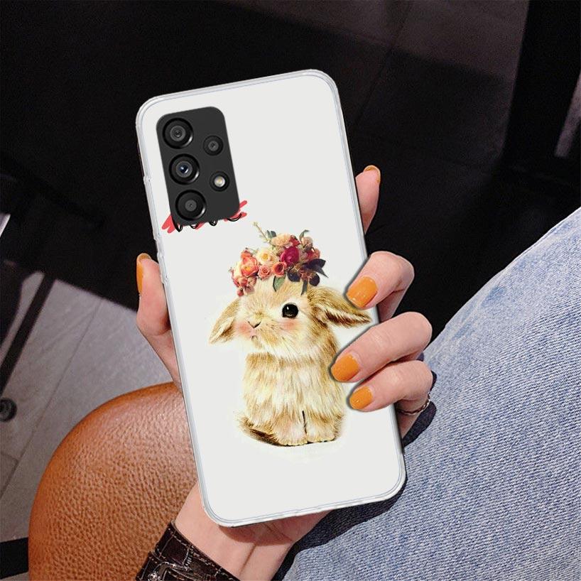 Cute Bunny Baby Rabbits Phnoe Case for Samsung Galaxy A15 A55 A35 A25 A14 A54 A34 A24 A13 A53 A33 A23 A52 A12 A32 A22 A04S A03S