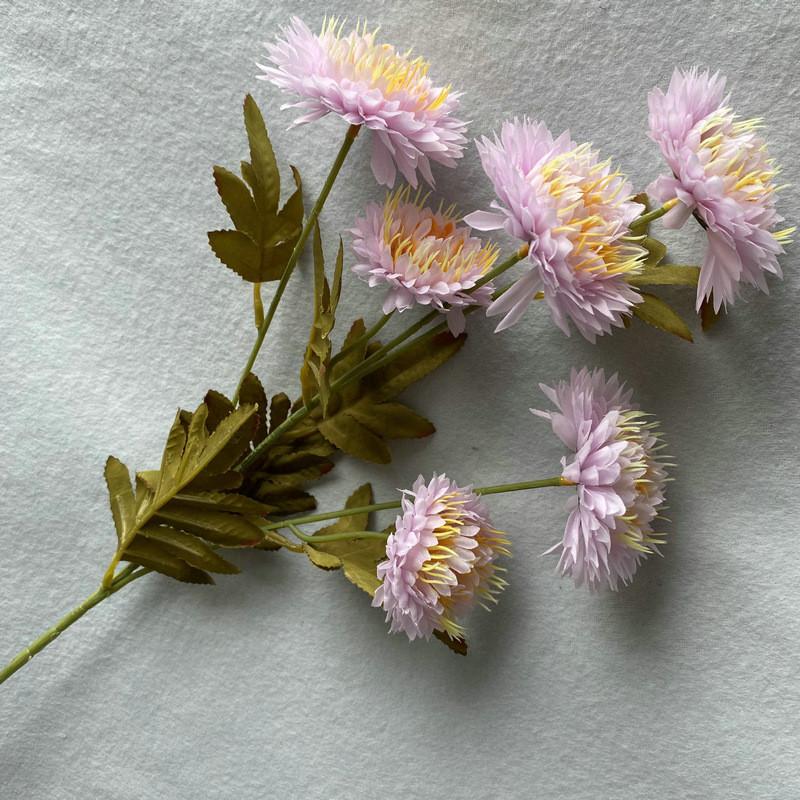 Realistic Silk Chrysanthemum Floral Stems For Banquet Hall Home Decoration