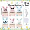 6PCS/SET Portable Bunny Banknote Card Funny Money Wallet Gift Card Holder  Home Decorations