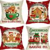 Christmas Pillowcase Nordic Striped Santa Letter Printed Cushion Cover Home Car Sofa Waist Pillowcase