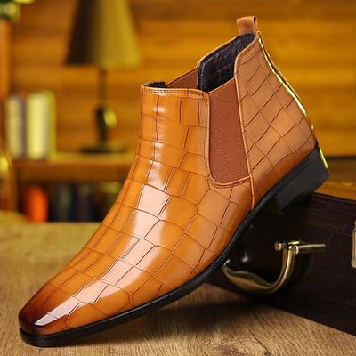 Herren Chelsea Boots Mode Spitz Stiefeletten Luxus High Top Lederstiefel für Herren Italienische Marke Kleiderstiefel Casual Business Botas