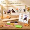 Beaded Animal Kit DIY Craft Set for Halloween Ghost Dog Pendant with Pumpkin Basket Creative Beadwork Kit for Handmade Decorations and Gifts