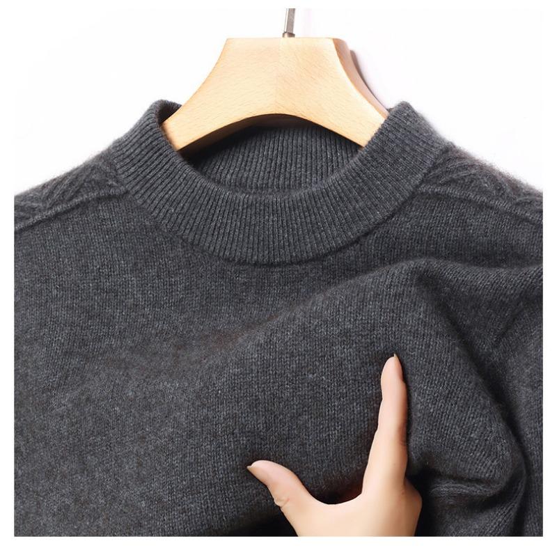 Mens Thickened Warm Half Turtleneck Knitted Sweater Casual Winter Pullover