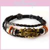 One Skull Piece Pirate Leather Woven Alloy Bracelet For Cosplay Accessories