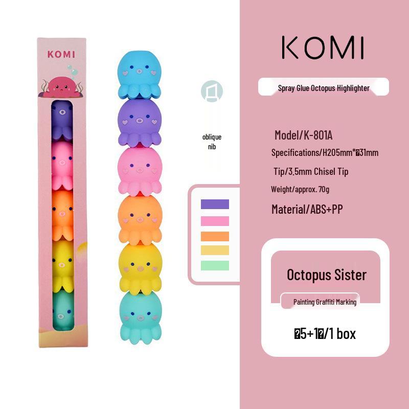 Cartoon Fluorescent Pen Gift Set: Colorful, Cute, and Creative Highlighters for Students
