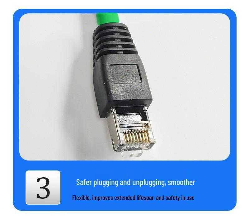 M12 to RJ45 D-Type Shielded Waterproof Connector