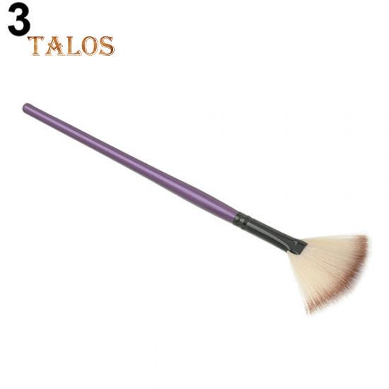 

1 шт., профессиональная деревянная ручка, нейлоновая веерная кисть для макияжа, кисть для пудры, косметические инструменты фиолетовый