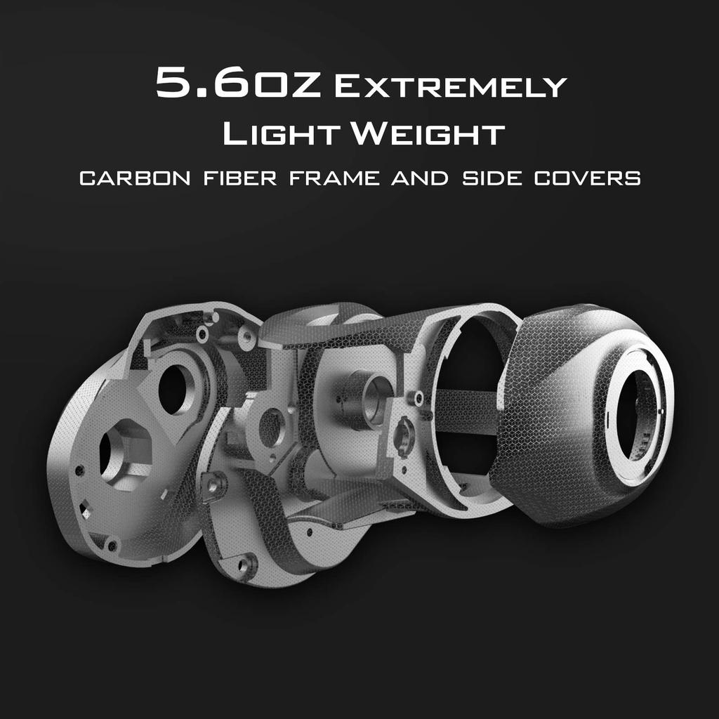 KastKing Zephyr Finesse Baitcasting Reel Carbon Fiber Fishing Reel Drag Clicker Right-Handed