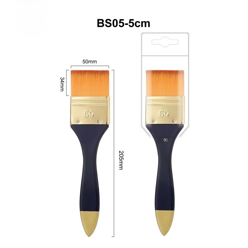 Flat Nylon Hair Paint Brushes for Acrylic Oil Watercolor Wall Painting Brush with Wood Handle DIY Art Supplies for Canvas