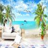 Wallpaper 3d Coconut Tree Beach Seascape Photo Wall Paper Living Room Tv Sofa Bedroom Background Wall Mural
