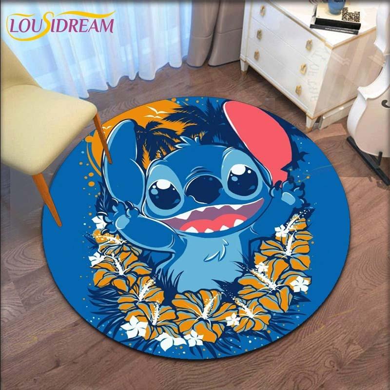 Cartoon Stitch Round Carpet for Living Room Carpet Floor Rug Bath Mat Bedroom Carpet for Children's Room Doormat