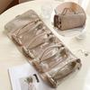 Foldable Cosmetic Bag Women 4-in-1 Travel Makeup Bag Waterproof Cosmetic Organizer with 4 Detachable Compartments for Vacation Business Trip