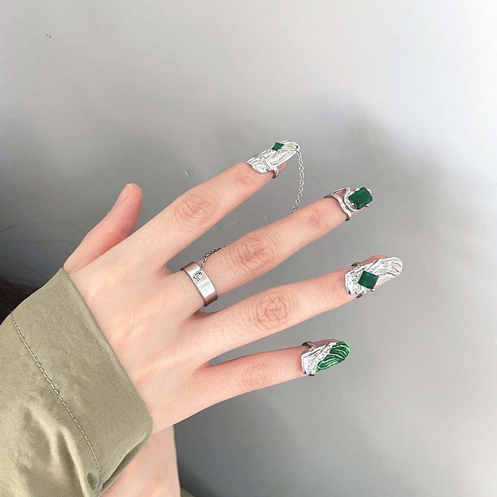 Buy Gift Fingertip Ring Women's Nail Jewelry Opening Nail Ring Crystal ...