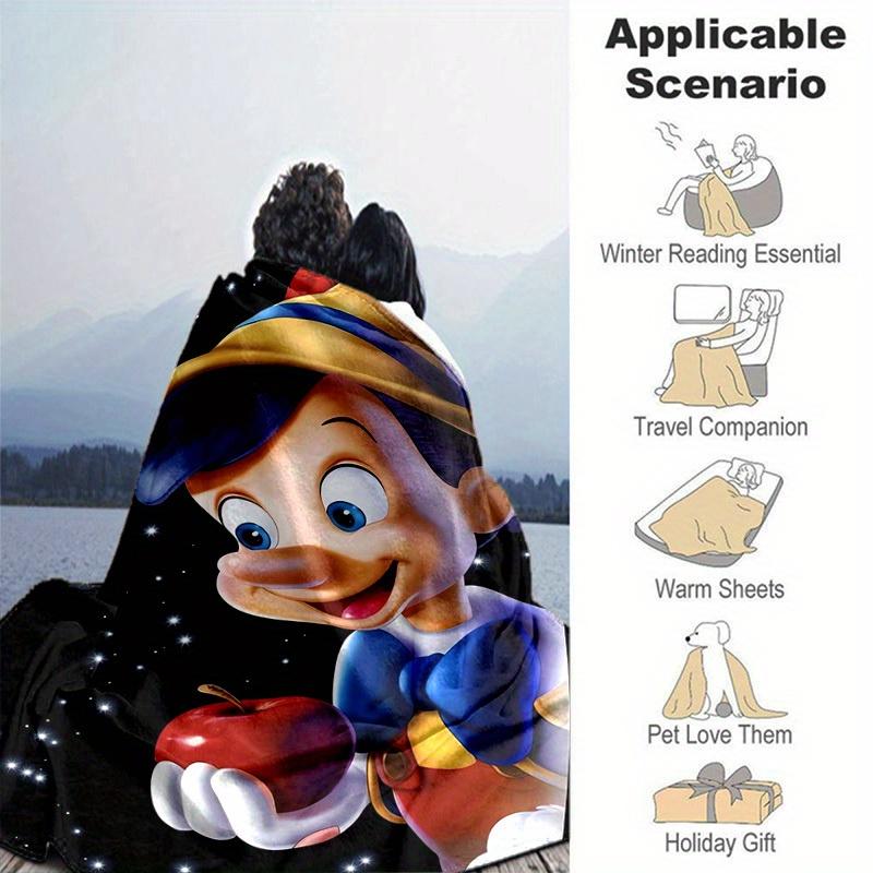 1pc, Disney Pinocchio Character Throw Blanket Perfect for Home Decor, Couch Cover, Outdoor Use, Gifts, Soft Blanket Bedroom, Living Room, Travel