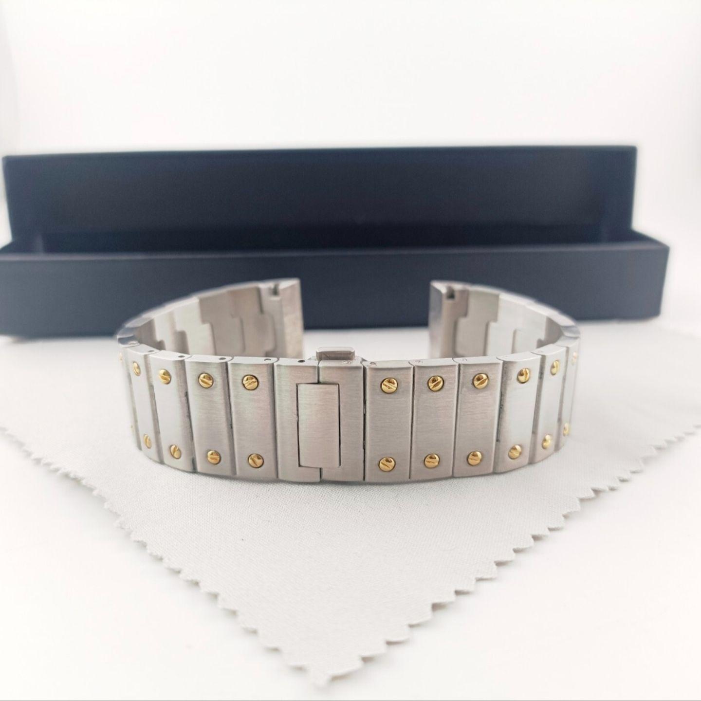 Used 20mm Watch Repair Replacement Bracelet Metal Belt Silver x Gold [Compatible with] Cartier Santos 100 MM Cartier External Product