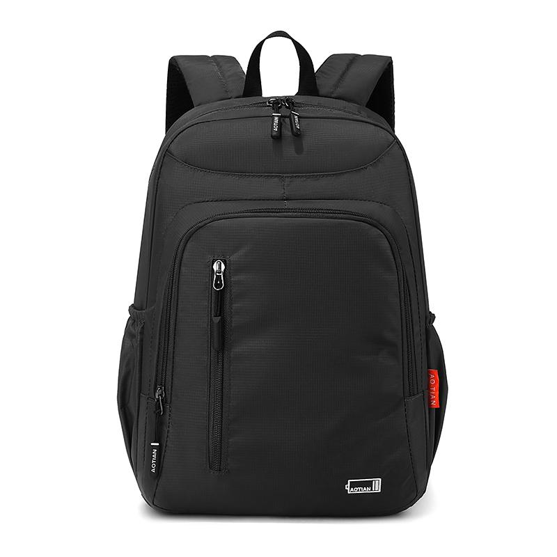 Unisex Nylon Fabric Backpack Girls Big Capacity Laptop Bag Adjustable Straps Lightweight Casual Travel Multi Pockets чёрный