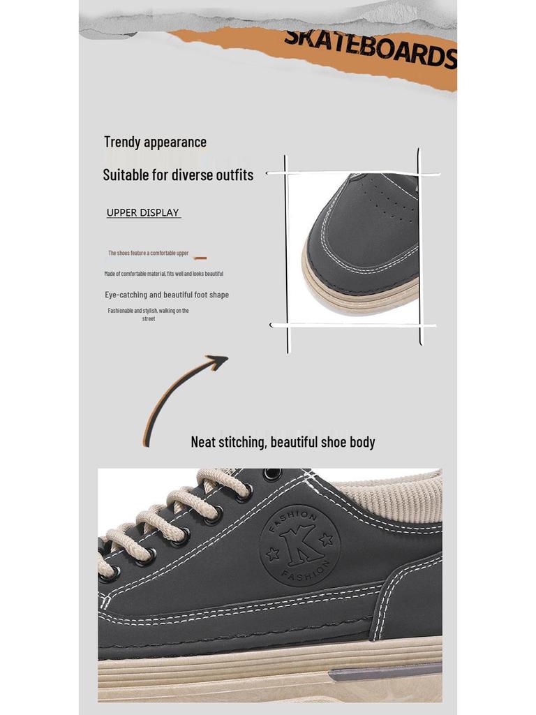Martin Men's Spring Breathable Work Boots - Trendy, Versatile, Thick-Soled Casual Skate Shoes