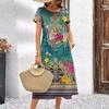 Elegante vestito t-shirt a maniche corte moda vacanza al mare abiti midi donna abbigliamento stampa 3D