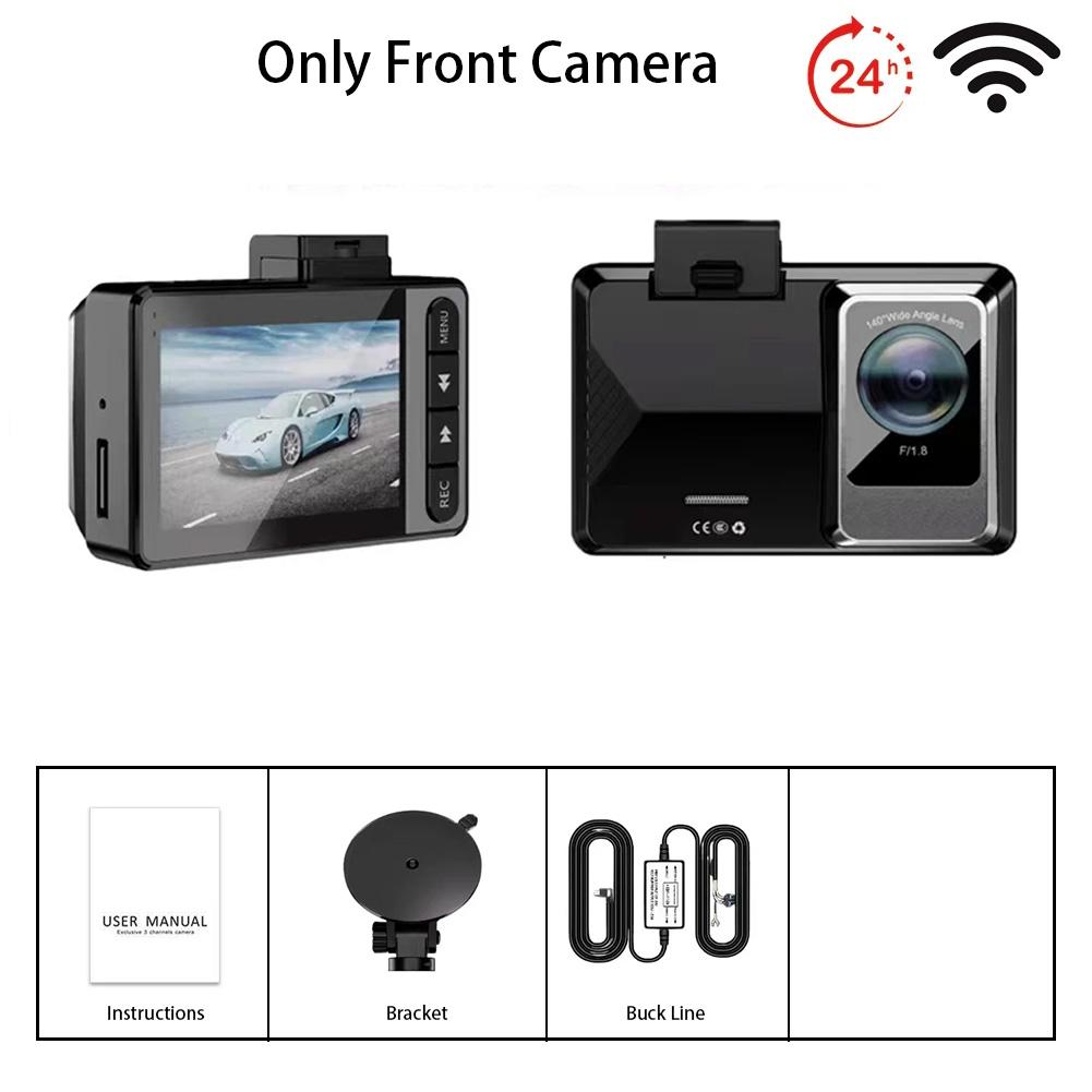 WiFi 2K Dash Cam for Car Front and Rear Dual Camera HD Night Vision Car DVR 24h Parking Monitor Black Box