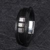 Trendy Multi-Layer Woven Leather Rope Bracelet with Stainless Steel