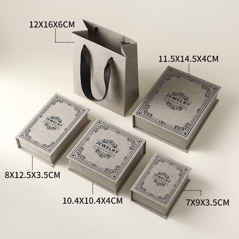 Magnetic Book-Style Jewelry Box with Soft Foam Lining Ring Earring Bracelet Flip-Top Storage Box Gift Jewelry Case Holder
