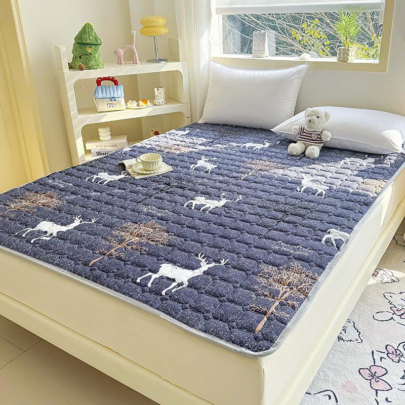 Breathable Mattress,Soft Cushion with Elastic Straps,Dormitory Tatami,Quilted Cotton Bed Sheet,Bedroom Mattress,Protective Pad,Anti Slip Bed Pad