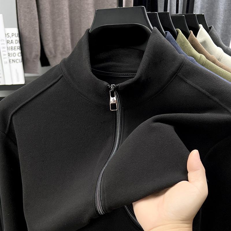 

Pierre Cardin Men s Casual Zipper Hoodie Jacket - Double-Sided German Velvet, Warm Stand Collar, Autumn/Winter Inner Wear. 3XL (175-190 jin)