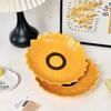 Sunflower Shape Ceramic Plate New Household 8 Inch Countryside-style High Aesthetic Dessert Dishes Creative Dining Tableware