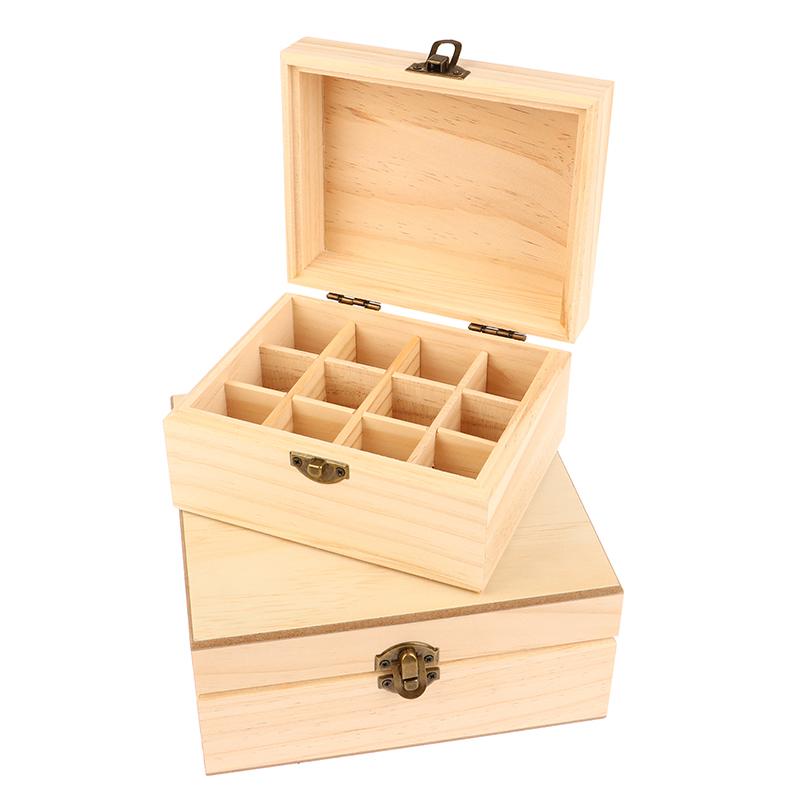 12/25 Slots Wooden Storage Box Carry Organizer Essential Oil Bottles Aromatherapy Container Storage Box Case