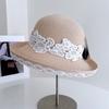 Natural Treasure Grass Hat Women's New 2026 Lace Flower French Elegant Woven Straw Holiday Beach Gift Hat