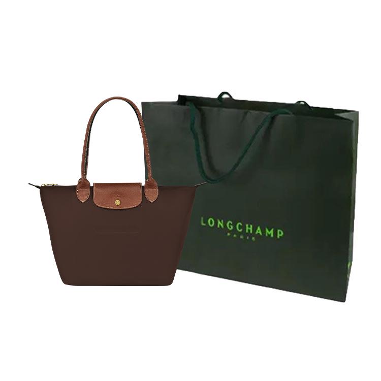 Longchamp Le Pliage Solid Logo Snap Zipper Foldable Nylon Canvas Dumpling Bag Tote Shoulder Bag Women Bags Ebony 2605089P81