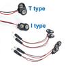 DC 5.5x2.1MM To 9V T I Type Clips Connector Buckle Connect Wires Black Red Cable Connection